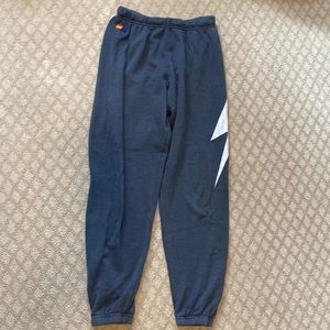 Aviator Nation basic white lightning bolt sweats size medium